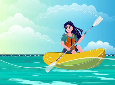 Fishing time adobe beachtime characterdesigne illustration illustrator
