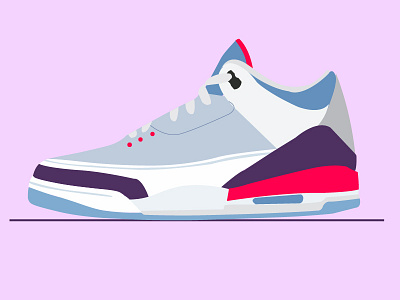 Air Jordan 3 art brand clean design icon illustration illustrator sketch typography vector web