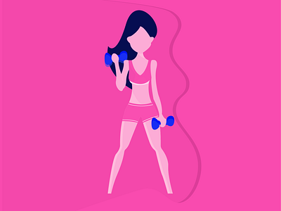 Fitness girl animation app art brand branding character clean design flat icon illustration illustrator lettering logo minimal type typography vector web website