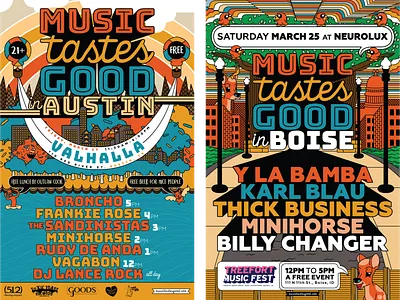 Music Tastes Good 2017 Event Posters artwork branding design official poster vector