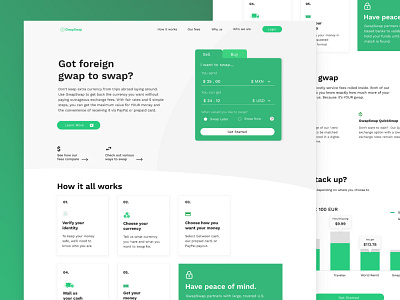 Landing Page for Currency App design landing page ui ux web website