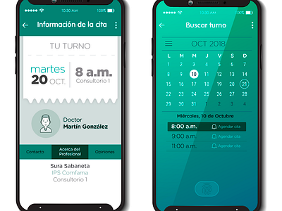 Digiturno app design medicine ui ux xd