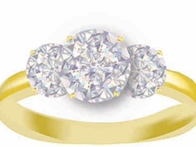 Diamond Ring with a gold band diamond vector
