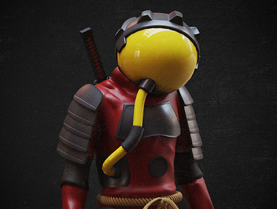 Astronaut Samurai 3d 3d art astronaut blender blender3d character cinema4d design dribbble modeling render samurai shot zbrush