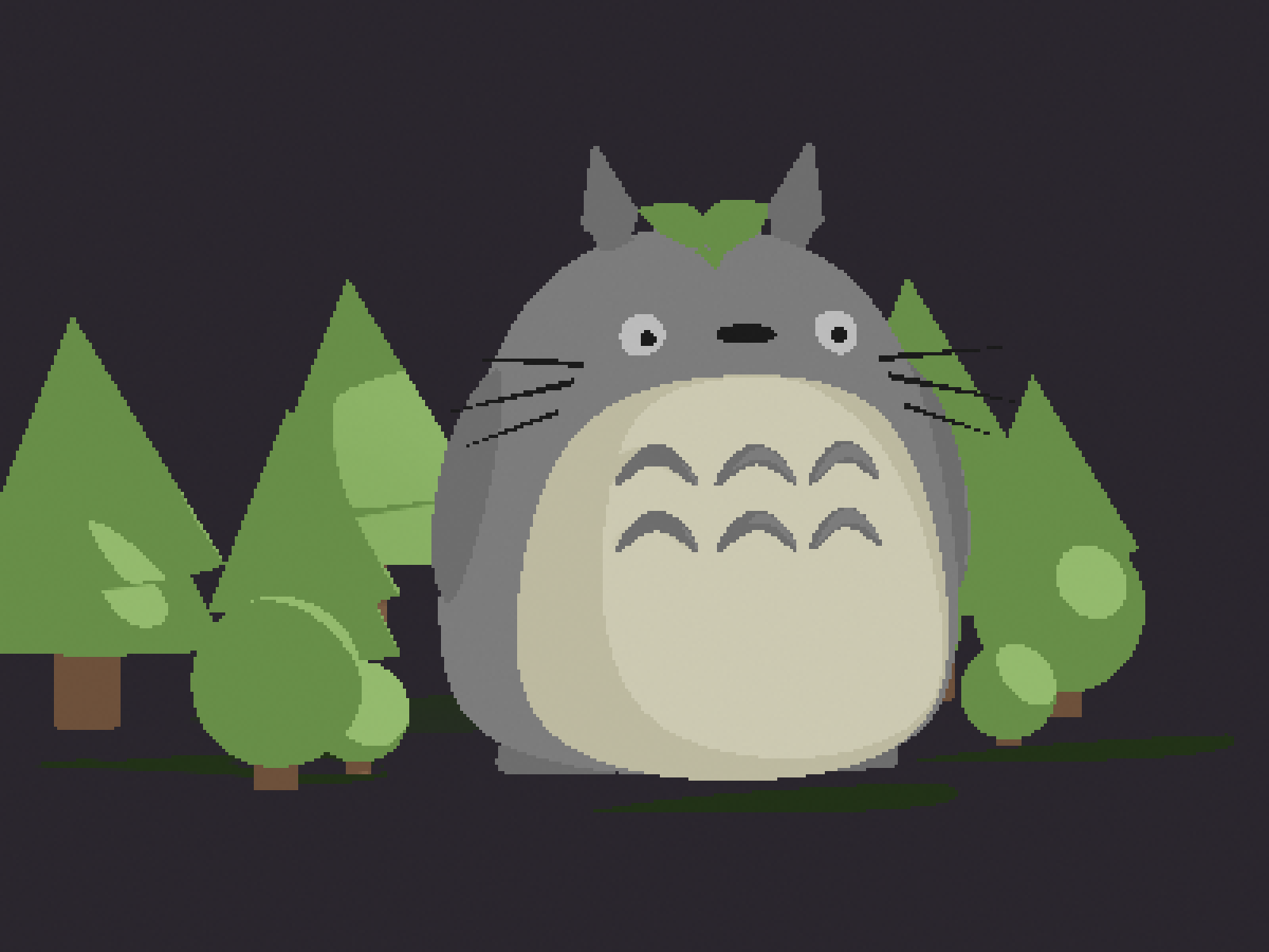Pixelly Totoro 3d 3d art character design dribbble funny ghibli illustration modeling pixel pixelart render shot studioghibli totoro
