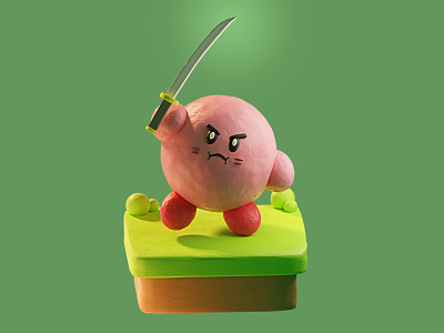 Kirby 3d 3d art blender character design dribbble illustration kirby modeling render shot