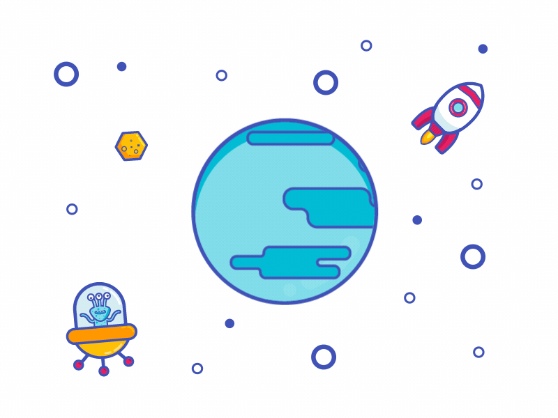 Planet Animation after effects animation colors dribbble flat vector illustration minimalist shot wednesday