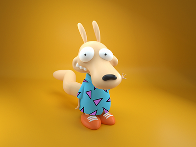 Rocko 3d cartoon character cinema4d model netflix octane render rocko zbrush