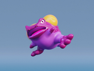 Leapfrog 3d 3d art character dribbble frog funny game gamer modeling render shot videogame