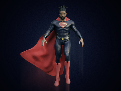 Seattle Superman 3d 3d art b3d blender character design dribbble hero modeling render shot superhero superman