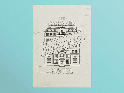 Grand Budapest Hotel illo architecture budapest film film poster hotels illustration design linework poster design wes anderson