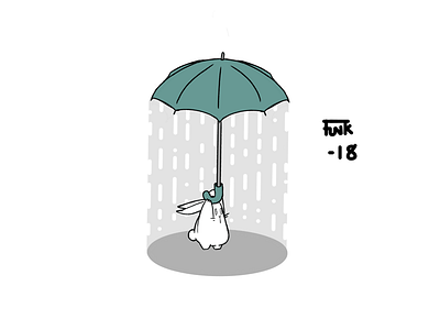 Rainy Day Rabbit bunny dry rabbit rain umbrella wet