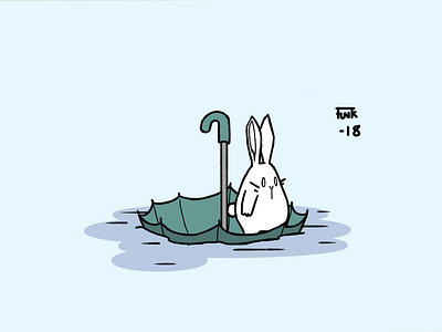 Too much rain Rabbit blue boat bunny flood flooded rabbit rain rainy day umbrella