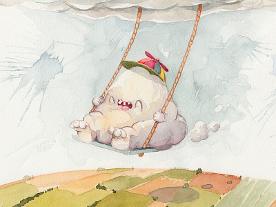 CloudBoy cloud commercial food illustration snacks watercolor watercolour