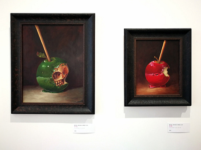 Adam & Steve candy candy apples creepy cute food illustration oil paintings pop surrealism still life traditional art