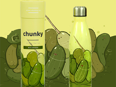 Sea of Pickles X Chunky bottle butts chunky cute food illustration pickles product branding