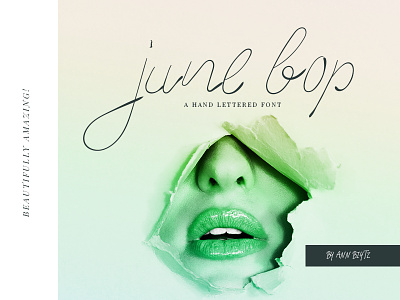 Junebop Font by Ann Biytz calligraphy font font design lettering logo logo design signature typeface
