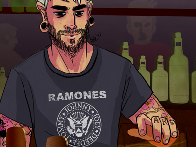 Bartender bartender color digital people