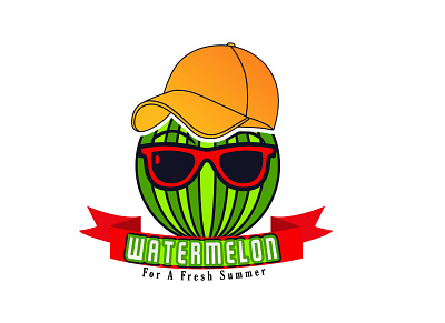 watermelon logo design custom logo fresh fruits logodesign summer water melon watercolor