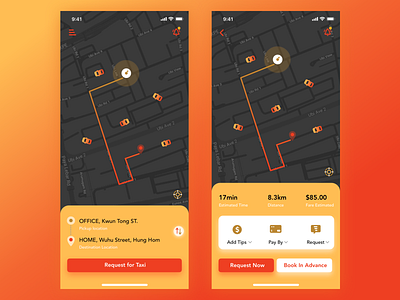 UI for a taxi app app design taxi taxi app ui