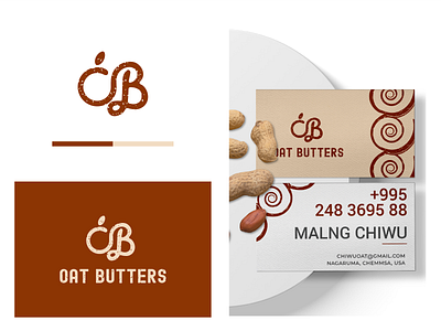 Oat Butters Logo | Brand Identity Design branding business butter butter logo catering creative design flat food logo graphic design kitchen lettermark logo modern logo oat restaurant logo rustic veclore vector wordmark
