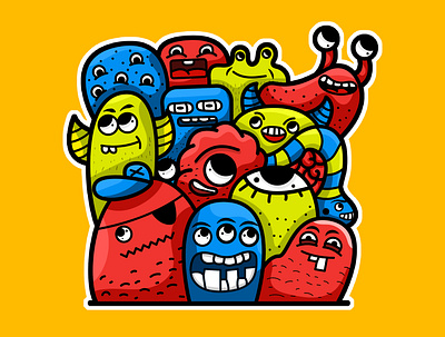 Monster Doodle Art 2d character adobe illustration adobe illustrator adobe photoshop cartoon cartoon character character design colorful design digital painting doodle art drawing flat illustration illustration