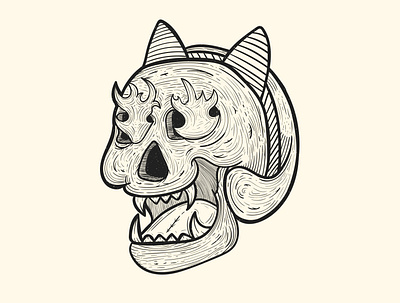 Skull and Bandana 2d character adobe illustrator art cartoon character design design doodle art drawing illustration outline skull art vector