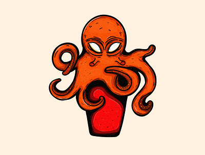 Octopus Illustration 2d character adobe illustrator apparel art cartoon character design clothing design colorful design drawing illustration t shirt design vector vector art