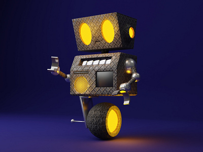 Byte Technician, Robot 3D Render 3d blender design render ui