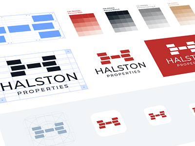 Halston Properties Branding Design barnding building corporate identity icon illustration logo logodesign property real estate