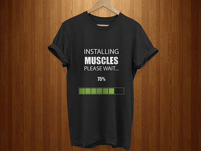 installing muscles black tshirt design flat graphic design illustration minimal tshirt art tshirt design tshirtdesign tshirts typography vector