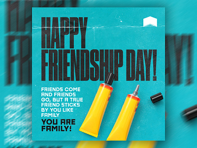 A true friend STICKS closer! branding color design friendship friendship day graphic design india mistermac poster typography