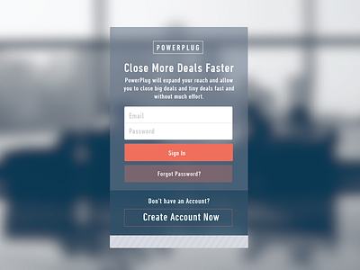PowerPlug Login log in login ui ux