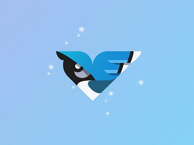 BluuueJay bird bird logo blue jay blue jay blue jay logo bluejay icon illustration snow