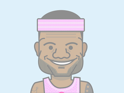 LBJ dribbble footer footer illustration headband illustration king james lbj lebron james lebron james illustration nba