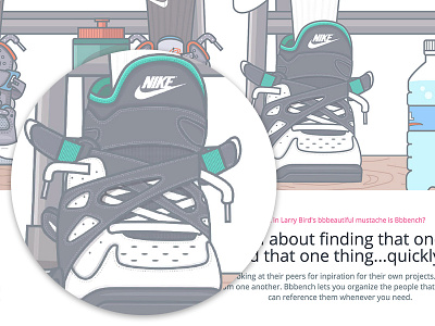 Bbbench Hero - Nike Air Unlimited's basketball basketball shoes hero illustration nike nike unlimited shoe shoelaces waterbottle