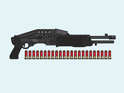 Shotgun bullet bullets gun illustration shotgun