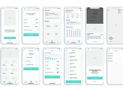 Exercise app for office worker app design ui ux