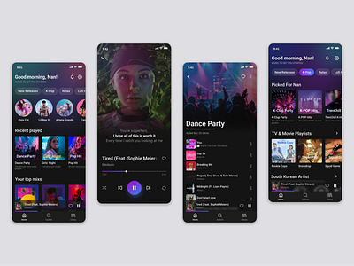 Music player app app branding design ui ux