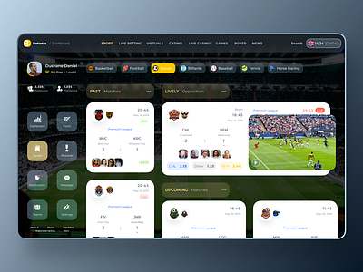 BETONIO Live Sports App incase Social Distancing by COVID-19 UI