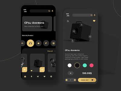 Electronic Market Mobile UI app screens