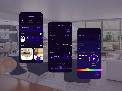 Smart Home Mobile Ui ai ai app devices dinning kit kitchen lifestyle mobile room sketch smart smarthome time ui ux