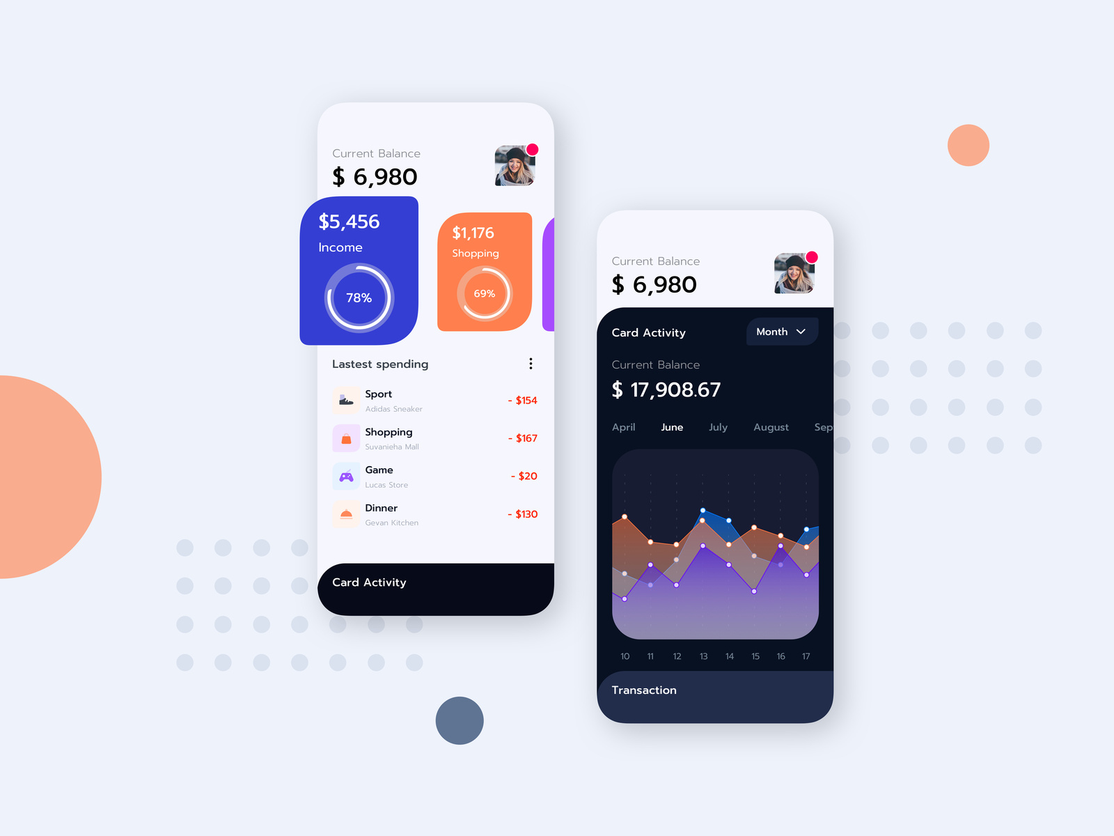 Finace App Mobile UI Basic by Aquataurius for Farmer Studio on Dribbble