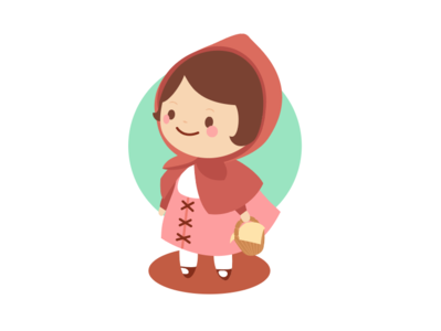 Little Red Riding Hood - fairy tales colection app kids character design illustration vector