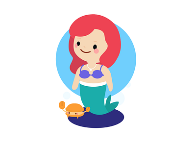 Ariel under water - fairy tales colection app app kids character design design illustration vector web