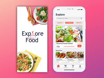 Explore Food - Food App app design icon illustration logo typography ui ux