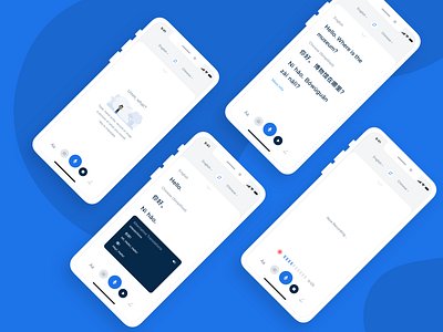 Audio Recording for a Translation App! app assistant audio chinese clean illustration ios iphone minimal mobile app record translation ui voice search