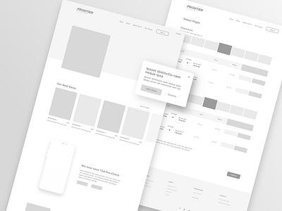 Frontier Airlines Redesign - Wireframes