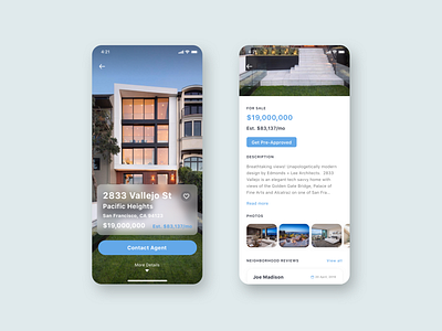 House For Sale! Detail View app clean detail for sale home ios iphone minimal real estate realtor ui