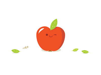 Cute Apple 2d apple art character cute design flat fruit illustration ui vector vibrant web